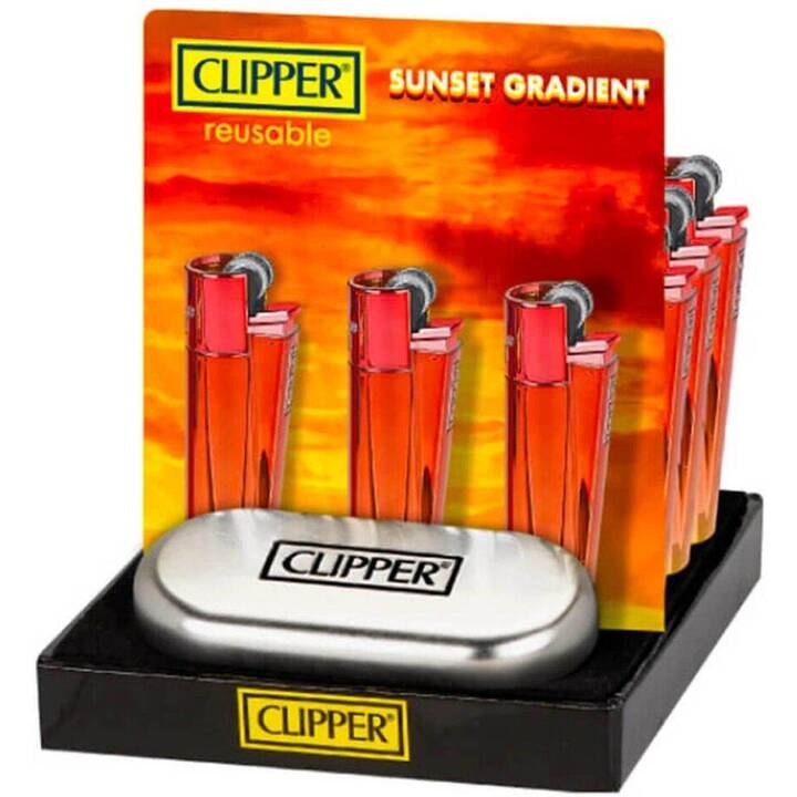 CLIPPER Gasfeuerzeug Sunset Gradient (Gelb, Rot, 1 Stück)