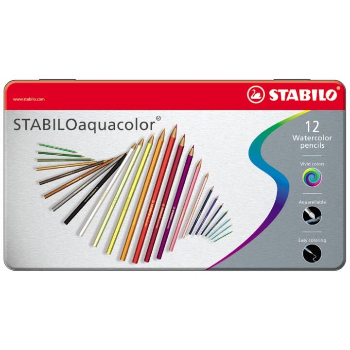 STABILO Aquarellfarbstift (Mehrfarbig, 12 Stück)