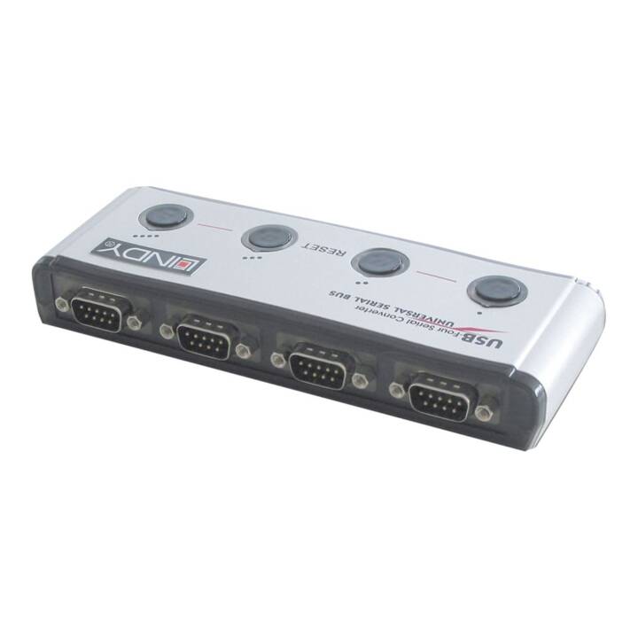 LINDY Adaptateur (USB 2.0 Type-A, 9-pôles, RS-232, 80 cm)