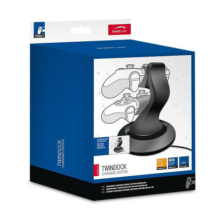 SPEEDLINK Twindock Base de recharge (PlayStation 4, Noir)