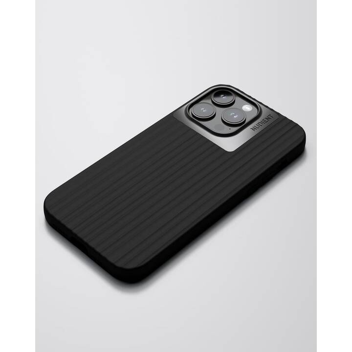 NUDIENT Backcover (iPhone 14 Pro Max, Nero lucido, Charcoal black, Nero, Alluminio, Antracite)