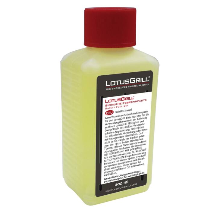 LOTUSGRILL Gel combustibile (Transparente, Rosso, 200 ml)