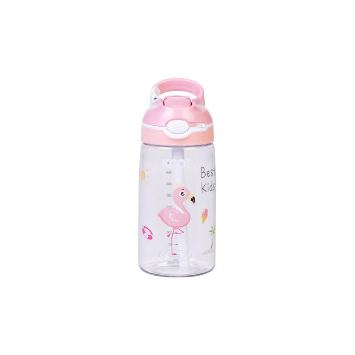 KOOR Bottiglia per bambini Bambini Flamingo (0.45 l, Pink)