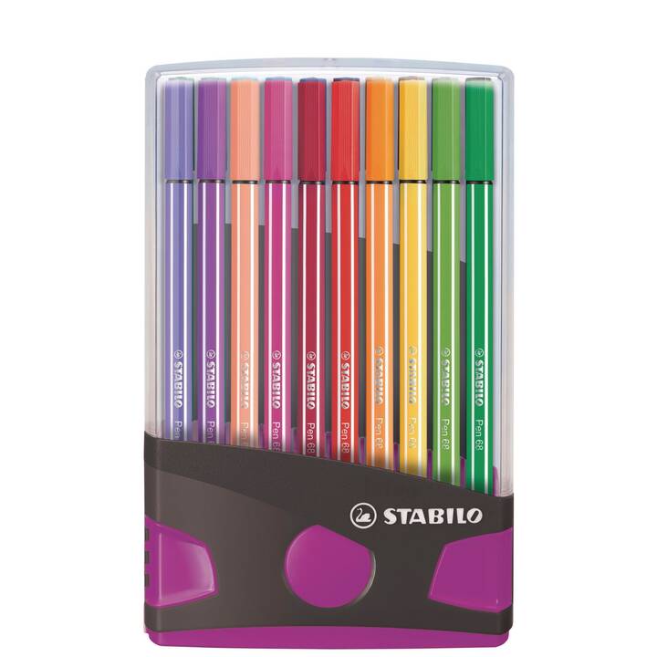 STABILO Pen 68 Colorparade Violette Box Crayon feutre (Multicolore, Mauve, 20 pièce)