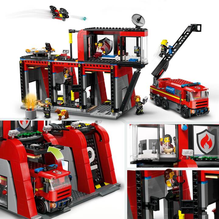 LEGO City La caserne et le camion de pompiers (60414)