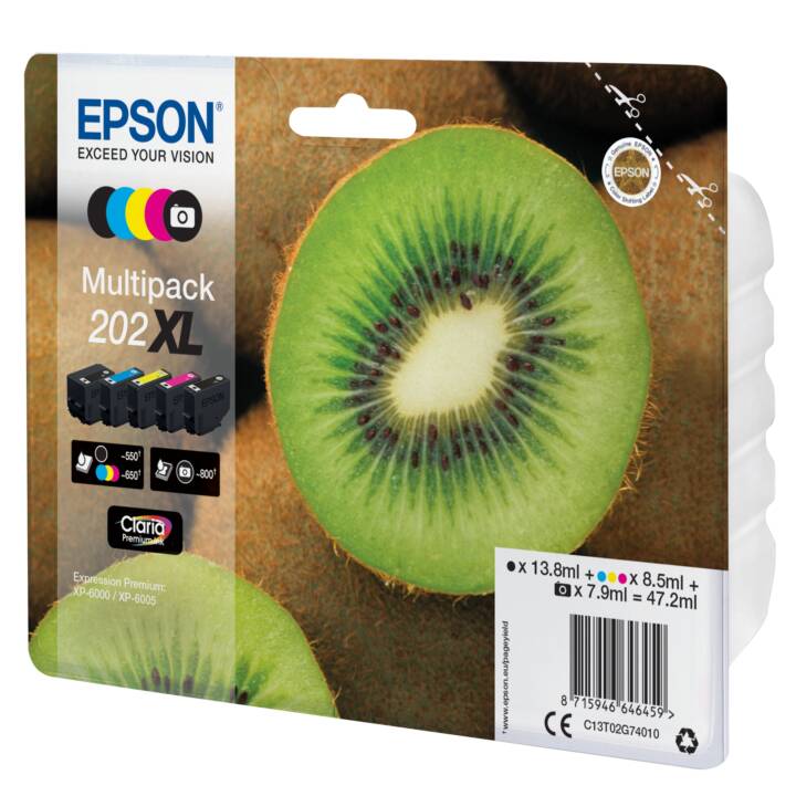 EPSON 202XL (Gelb, Schwarz, Magenta, Cyan, Photo Schwarz, Multipack)