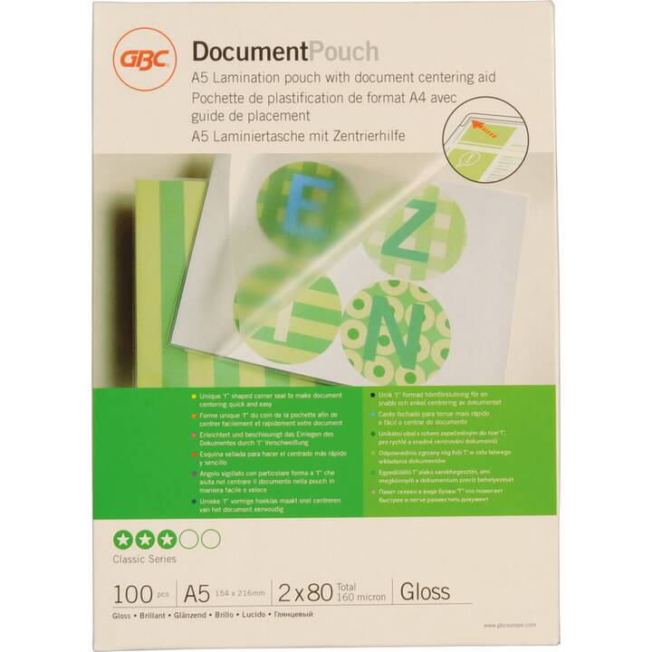GBC Pouches di plastificazione (A5, 80 µm, 100 pièce)