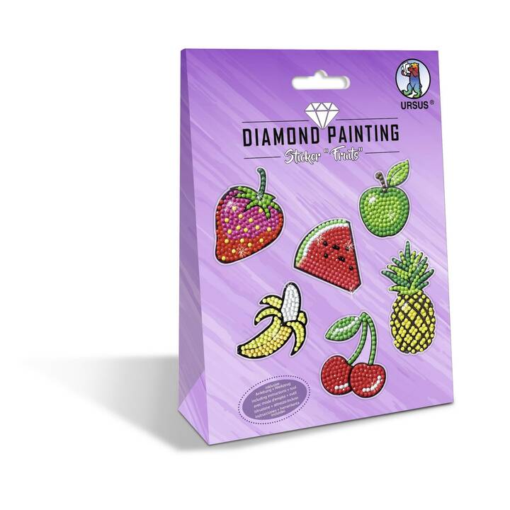 URSUS Sticker Diamond Painting Fruits (Pflanzen, 6 Stück)