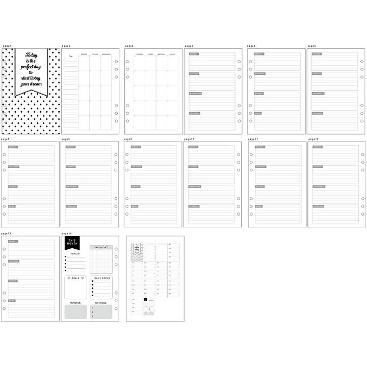CREATIV COMPANY Einlageblatt Journal Planner (7 Stück)