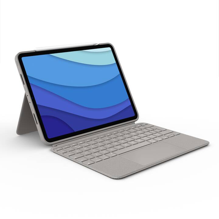 LOGITECH Combo Touch Type Cover / Tablet Tastatur (11", iPad Pro (2. Gen. 2017), iPad Pro (2016), iPad Pro (3. Gen. 2018), Sand)
