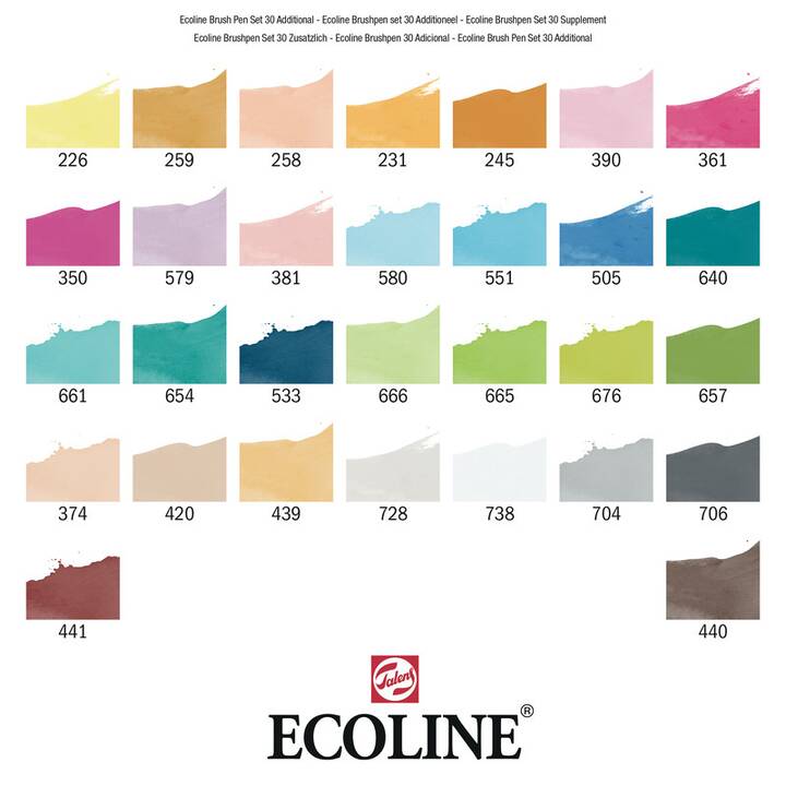 TALENS Marcatore acquerello Ecoline (Multicolore, 30 pezzo)