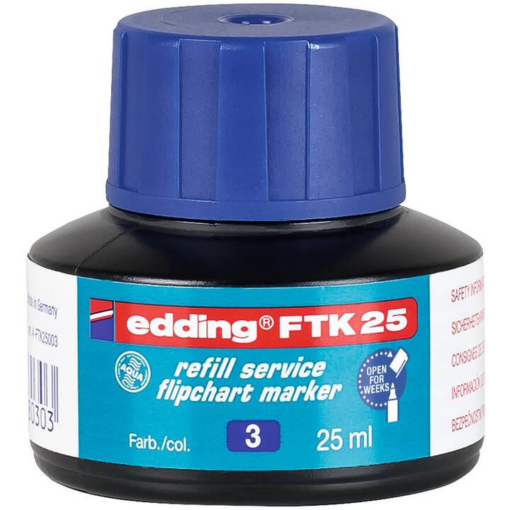 EDDING Encre FTK-25-003 (Bleu, 25 ml)