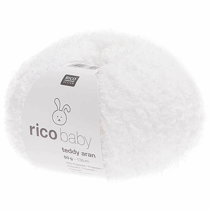 RICO DESIGN Laine Baby Teddy Aran (50 g, Blanc)