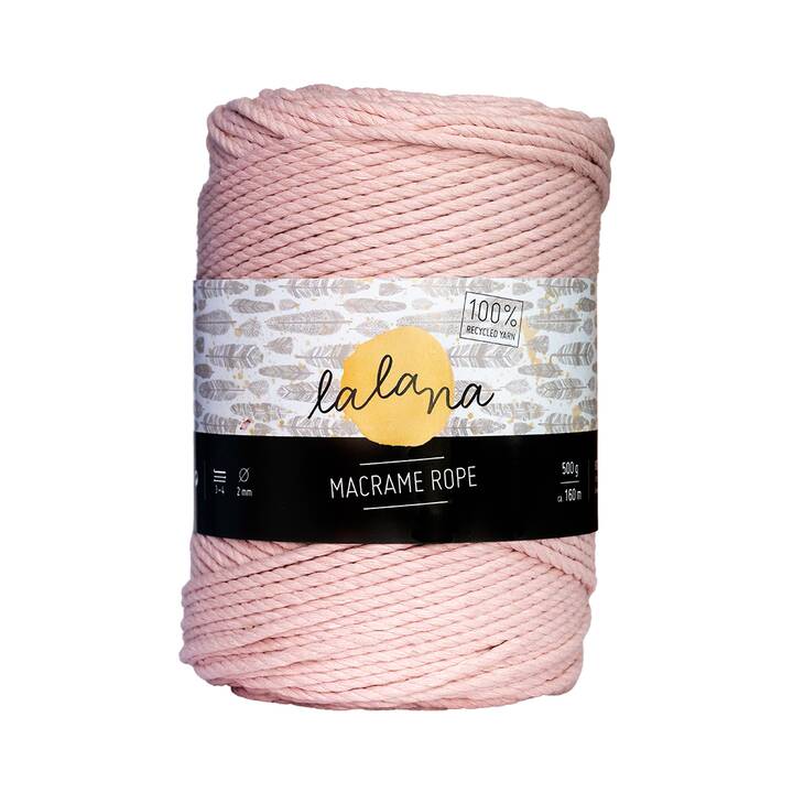 LALANA Wolle Macrame rope (500 g, Pink, Rosa)