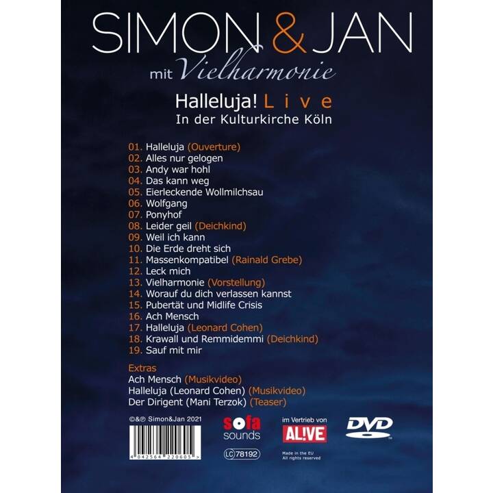 Simon & Jan - Halleluja - Live in der Kulturkirche Köln (DE)