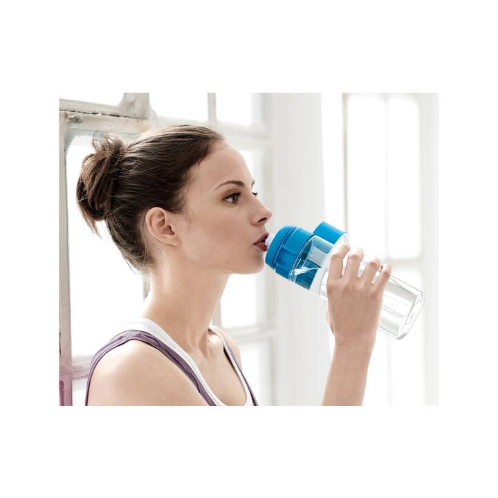 BRITA Wasserfilter-Flasche Fill&Go (0.6 l, Transparent, Blau)