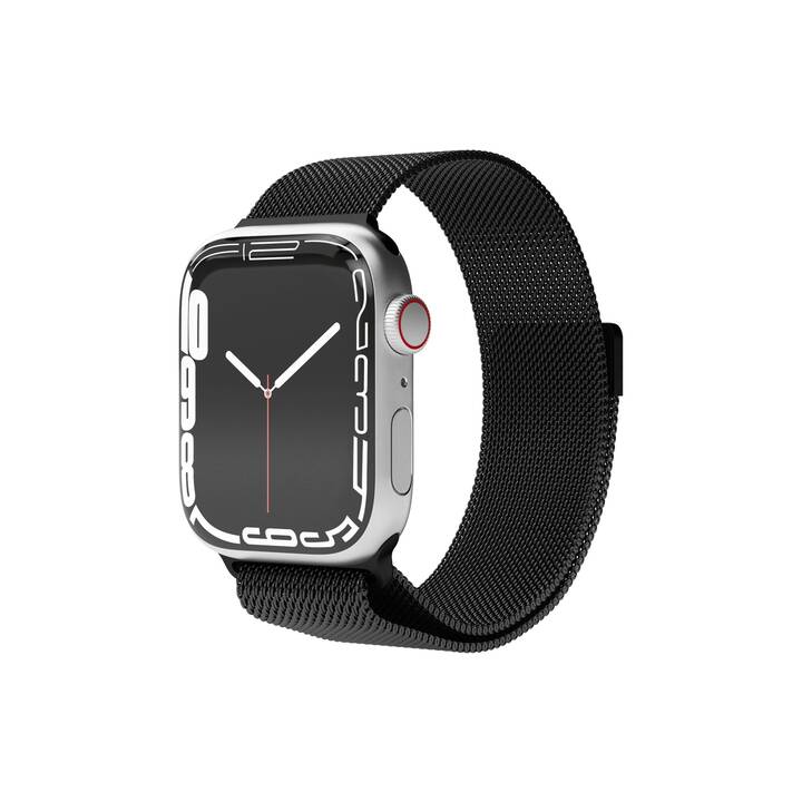 VONMÄHLEN Milanese Loop Armband (Apple Watch 45 mm / 42 mm / 49 mm / 44 mm, Schwarz)