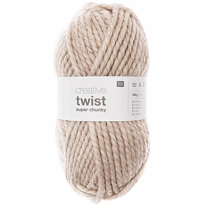 RICO DESIGN Wolle Creative Twist Super Chunky (100 g, Beige, Natur)
