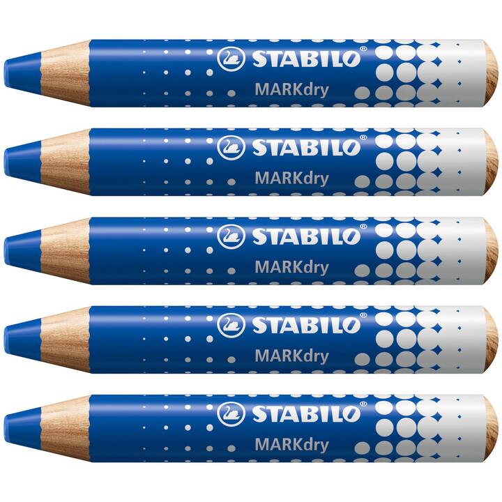 STABILO Farbstift MARKdry (Blau, 5 Stück)