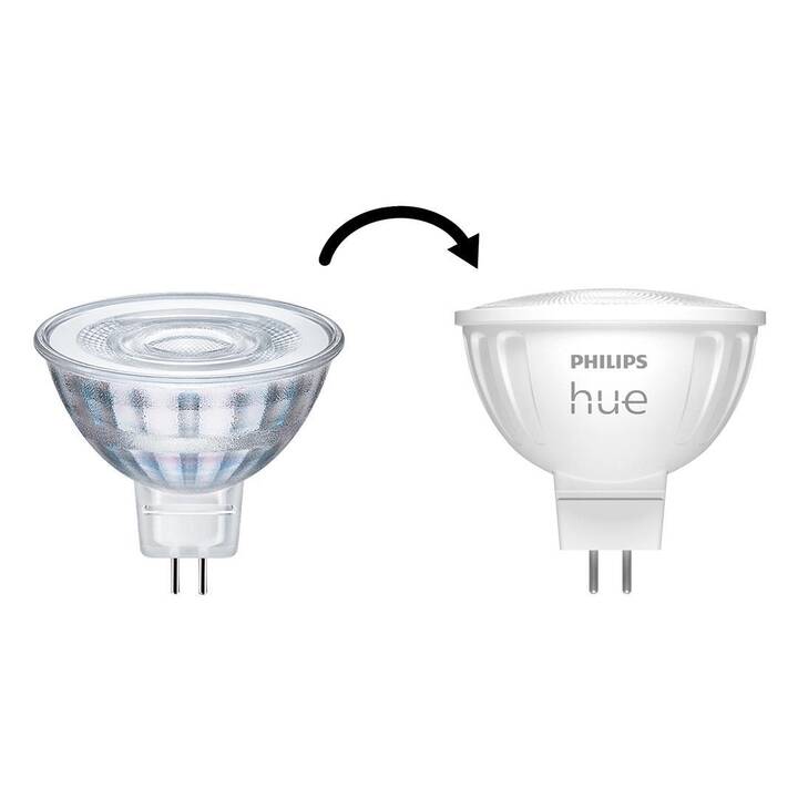 PHILIPS HUE LED Birne Hue White & Color Ambiance MR16 Duo (GU5.3, Bluetooth, 6.3 W)