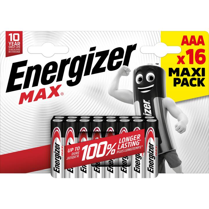 ENERGIZER Max Batterie (AAA / Micro / LR03, Universell, 16 Stück)