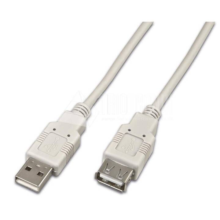 WIREWIN USB A-A MF 1.0 GR USB-Kabel (USB 2.0 Typ-A, USB 2.0 Typ-A, 1 m)
