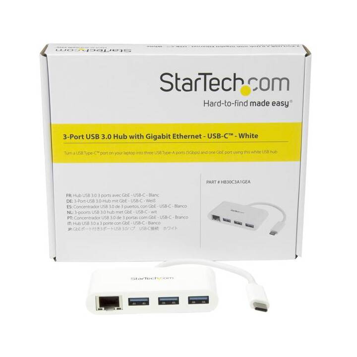 STARTECH.COM 3 porte USB 3.0 Hub più Gigabit Ethernet