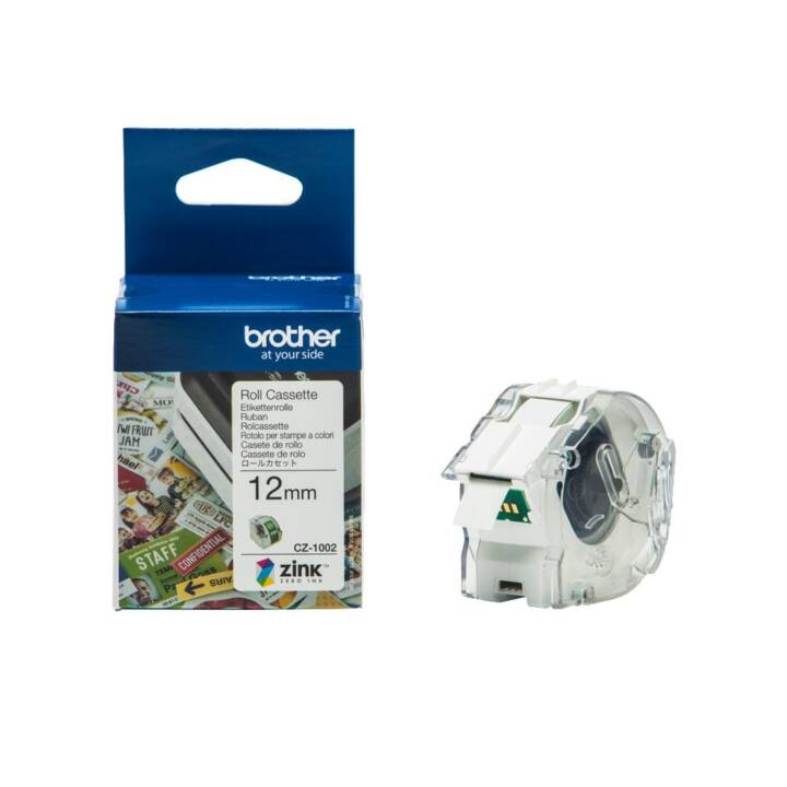 BROTHER Etikettenrolle CZ1002 Thermo Transfer 12 mm x 5 m