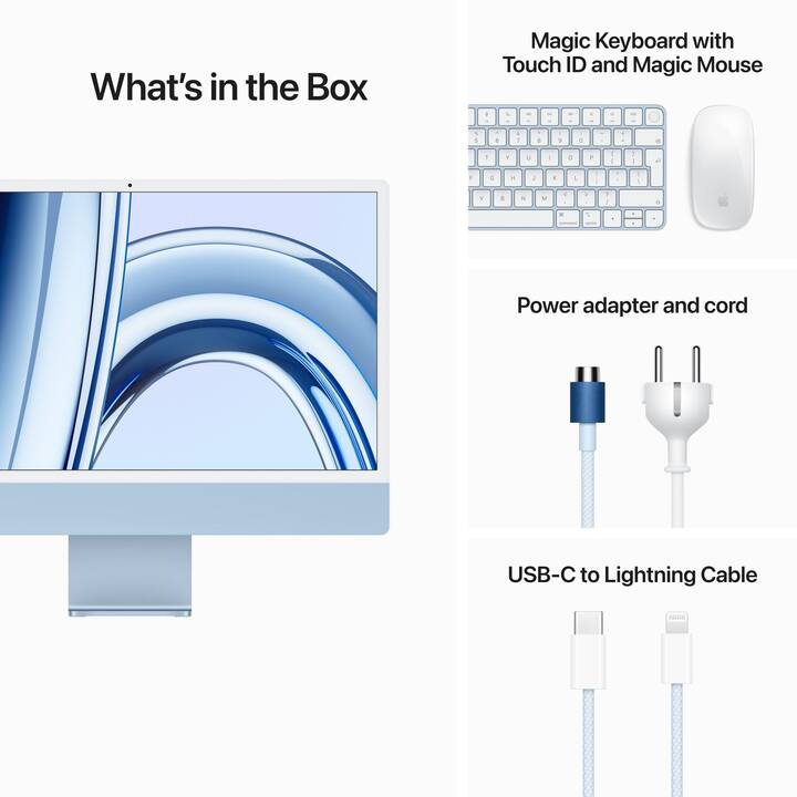 APPLE iMac Retina 4.5K 2023 (24", Apple M3 Chip 8-Core, 16 GB, 2 To SSD, Apple M3 Graphics)