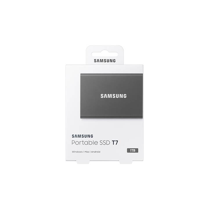 SAMSUNG Portable SSD T7 (USB Typ-C, 1000 GB, Grau)