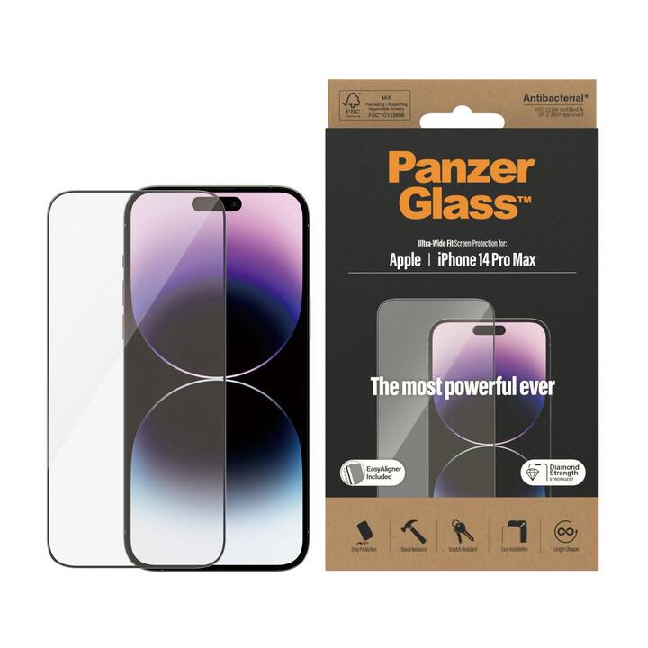 PANZERGLASS Verre de protection d'écran Ultra Wide Fit (iPhone 14 Pro Max, 1 pièce)