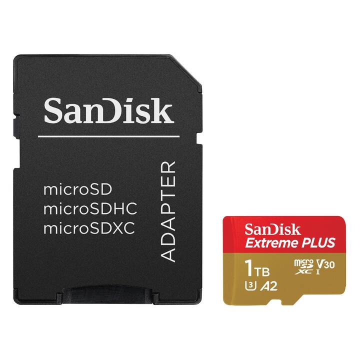 SANDISK MicroSDXC Extreme Plus (Video Class 30, A2, UHS-I Class 3, 1 To, 190 Mo/s)