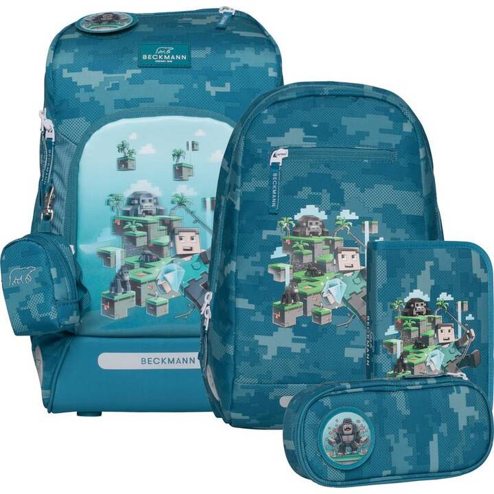 MC BECKMANN Schulranzen Set Active Air FLX Minecraft (25 l