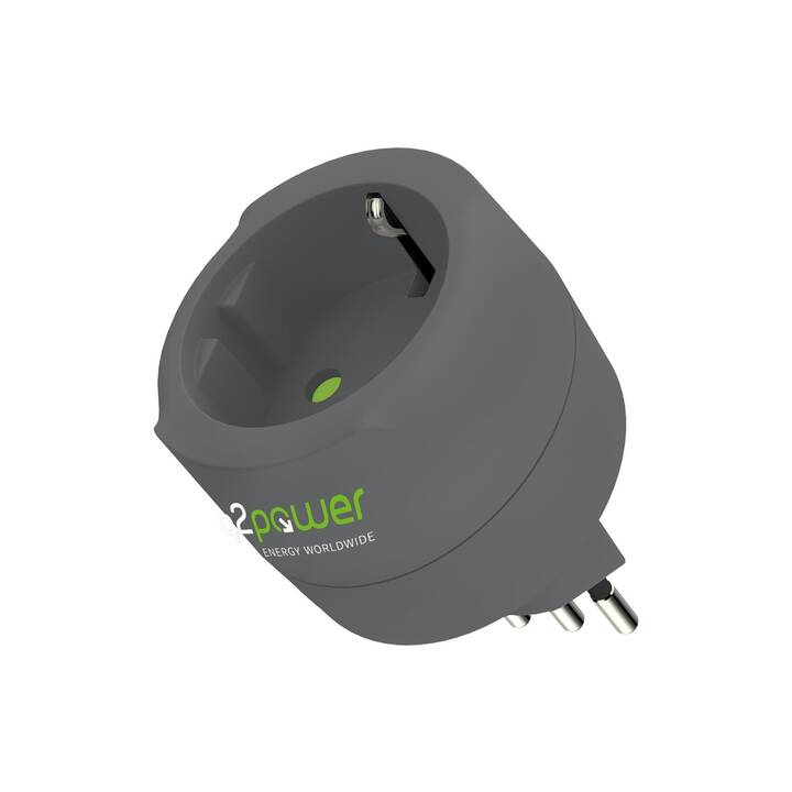 Q2POWER Adaptateur de voyage World-EU-CH (Monde, Europe / Suisse)