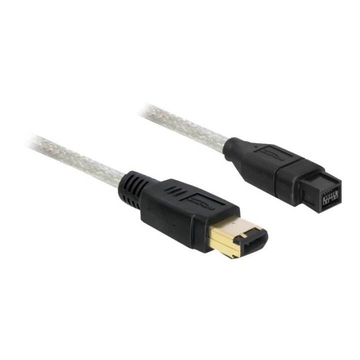 DELOCK Firewire-Kabel (9-poliger FireWire 800, FireWire 400 6Pin, 3 m)