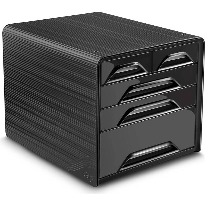 CEP Boite à tiroirs de bureau Smoove Confort (C4, 28.8 cm  x 36 cm  x 27 cm, Noir)