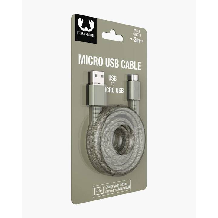 FRESH 'N REBEL Câble (Fiche USB 2.0, MicroUSB, 2 m)