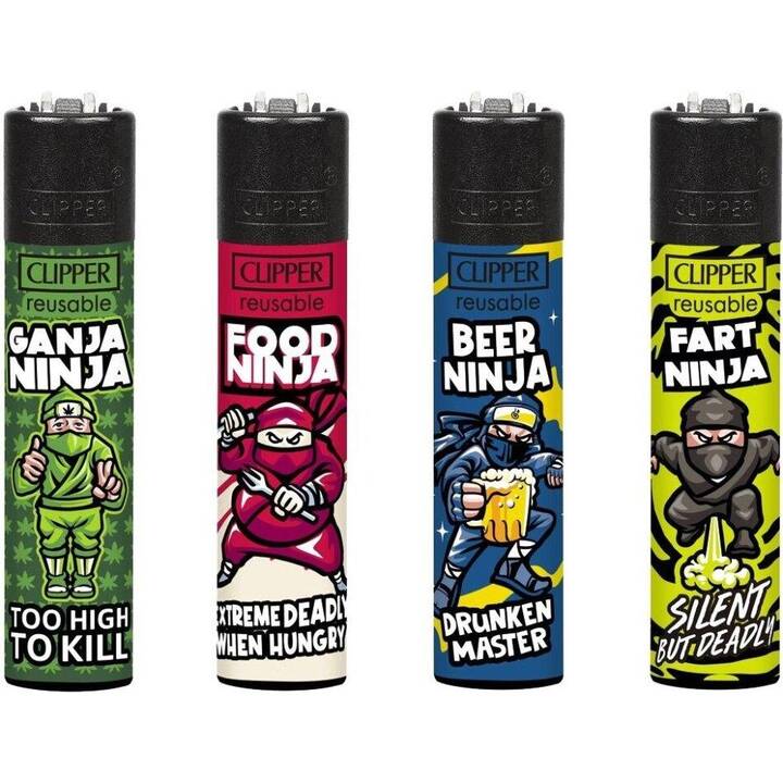 CLIPPER Gasfeuerzeug Ninjas (4 Stück)