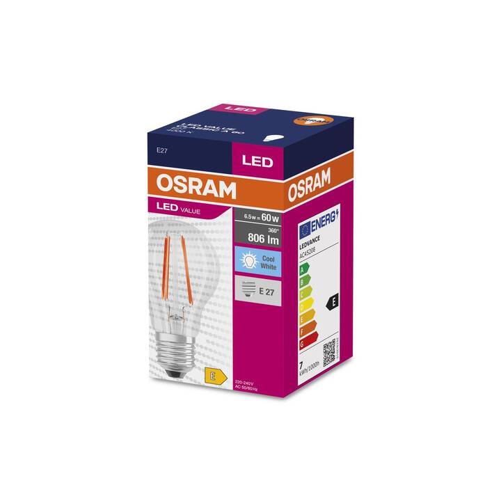 OSRAM Ampoule LED Value Classic (E27, 6.5 W)