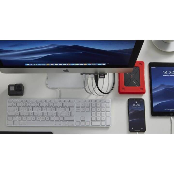 LMP Attach 7 Port iMac (7 Ports, 3.5 mm Klinke, USB Typ-C, USB Typ-A)