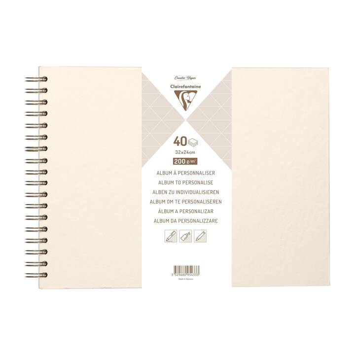 CLAIREFONTAINE Carnets Diy (32 cm x 24 cm, En blanc)