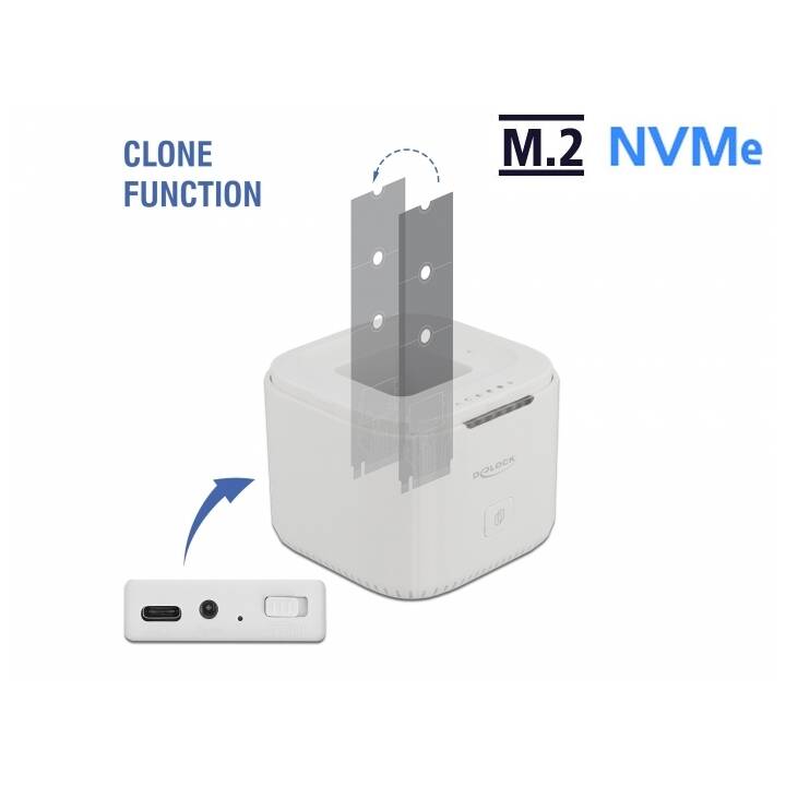 DELOCK Stations d'accueil NVME M.2 Dockingstation, USB-C (M.2, USB de type C)