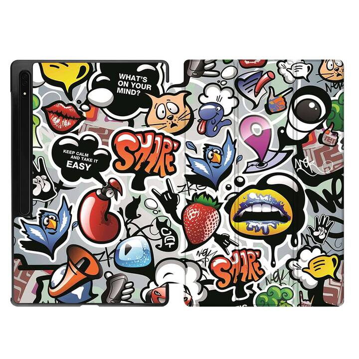EG coque pour Samsung Galaxy Tab S8 Ultra 14.6" (2022) - Multicolore - Graffiti