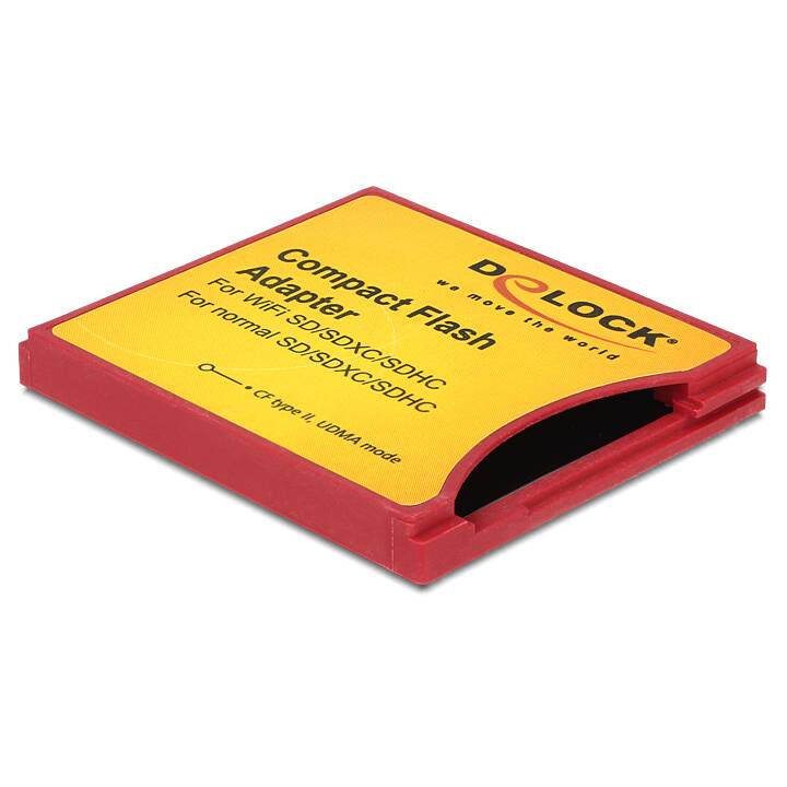 DELOCK CompactFlash Adattatore di schede (Giallo, Rosso)