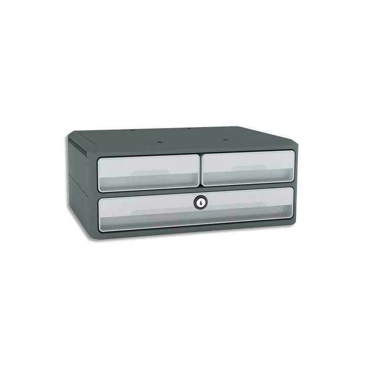 CEP Boite à tiroirs de bureau MoovUp (A4+, 36.9 cm  x 27.5 cm  x 14.6 cm, Gris)