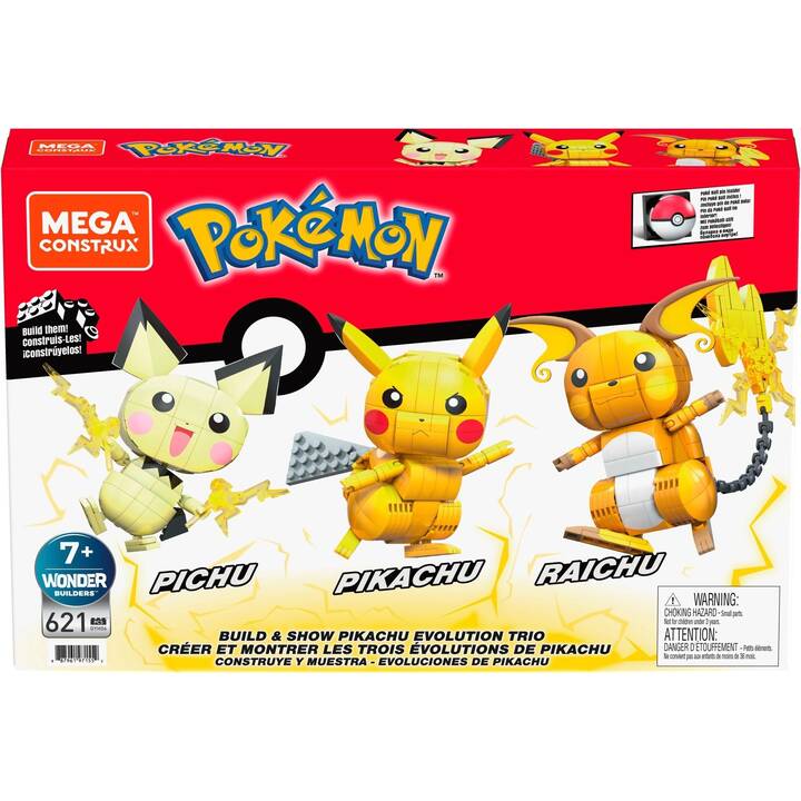 MATTEL Pokémon Mega Construx - Pichu, Pikachu, Raichu