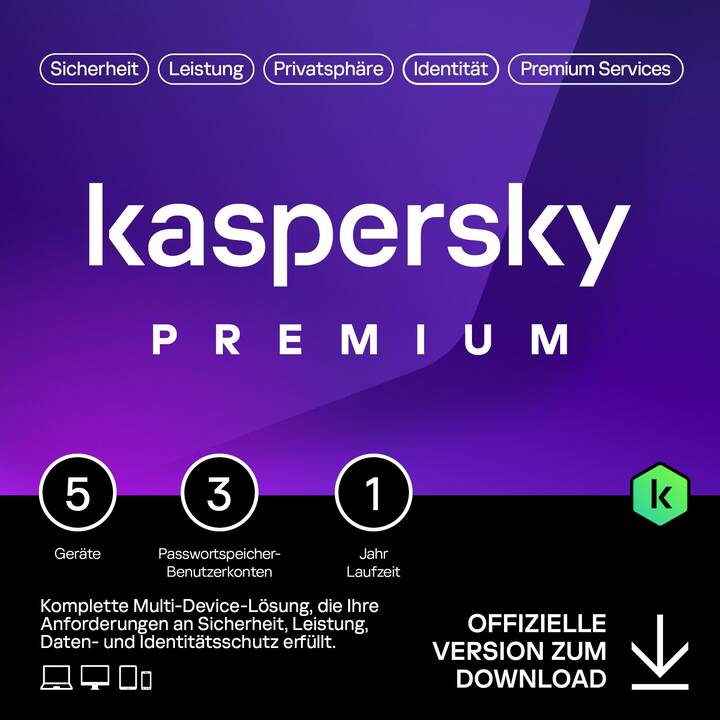 KASPERSKY LAB Premium (Licence, 5x, 12 Mois, Multilingue)