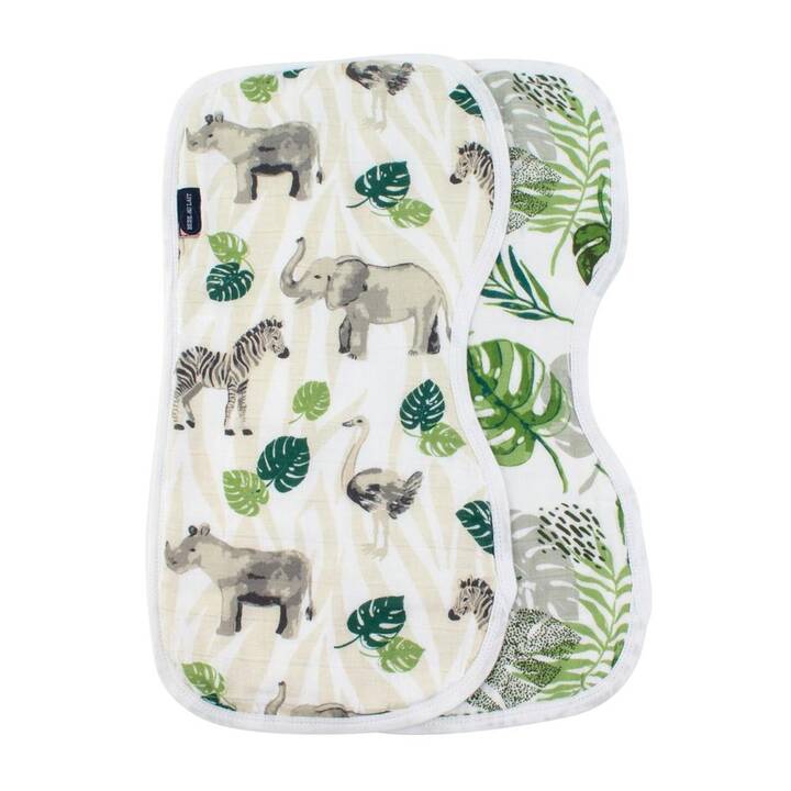 BEBE AU LAIT Tissu en coton Jungle & Rainforest (Éléphant, Zèbre)