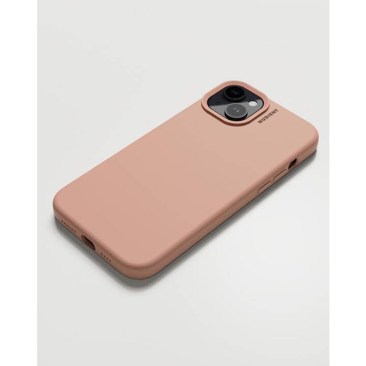 NUDIENT Backcover (iPhone 15 Plus, Arancione, Color pesca)