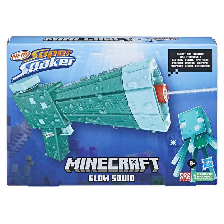 NERF Super Soaker Minecraft Glow Squid Pistolet à eau